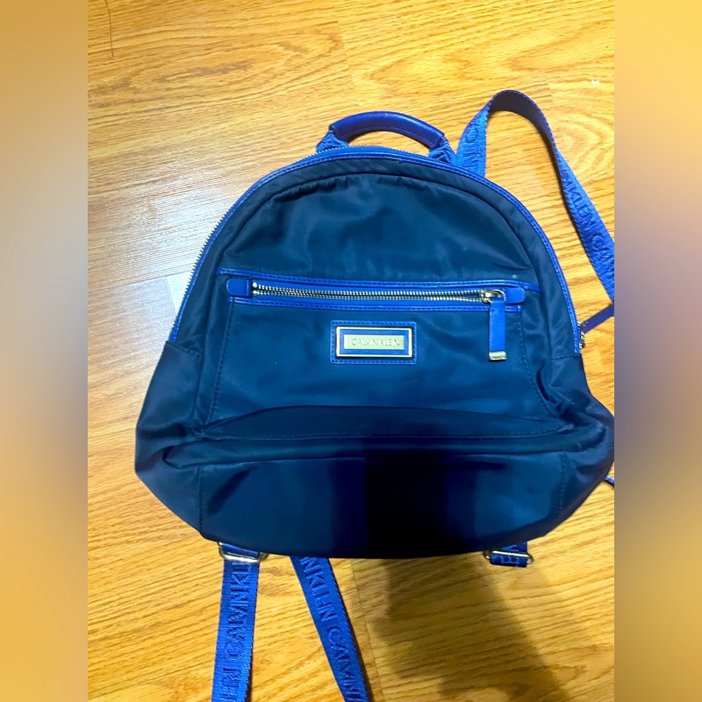 Calvin Klein Beige and Blue Bag